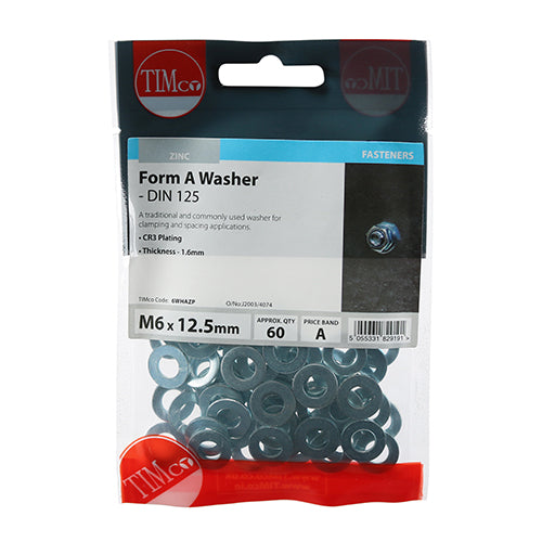 Form A Washer - BZP M6 Pack of 60