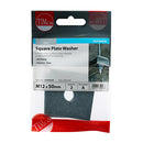 Square Plate Washer - BZP M12 Pack of 2
