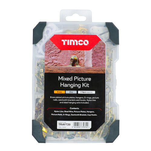 Timco Mixed Tray - Picture Hanging Kit 179pcs