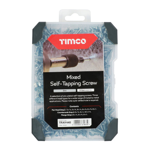 Timco Mixed Tray - Self-Tapping Screws – Zinc 475pcs