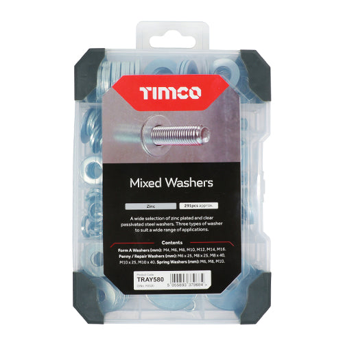 Timco Mixed Tray - Washers - Zinc 291pcs
