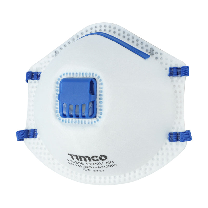 Timco FFP2 Moulded Masks With Valve x 3