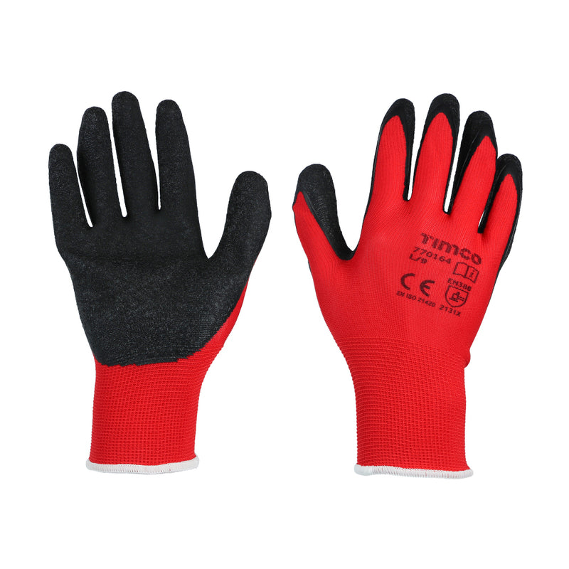 Timco Light Grip Gloves - Crinkle Latex Coated Polyester
