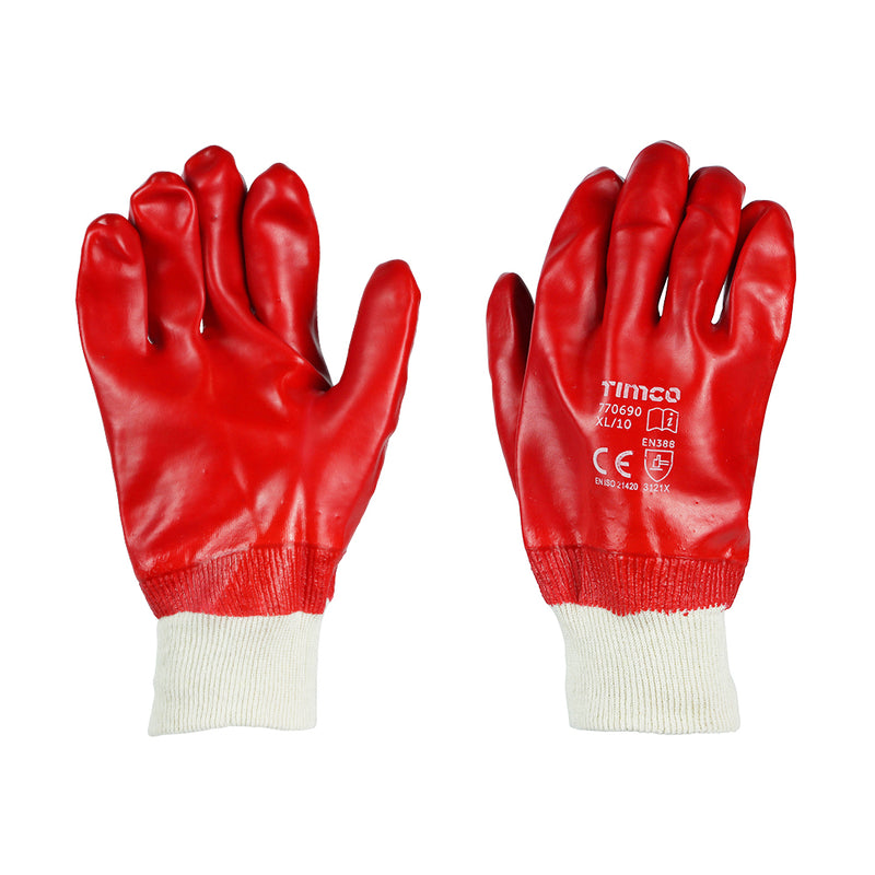 Timco PVC Gloves - PVC Coated Cotton Interlock XL