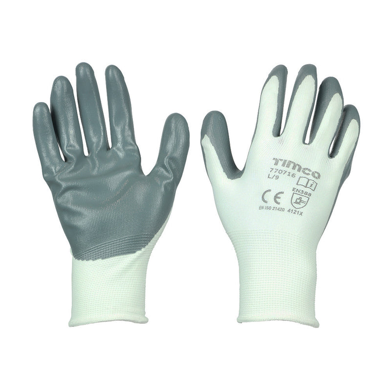 Timco Secure Grip Gloves - Smooth Nitrile Foam Coated