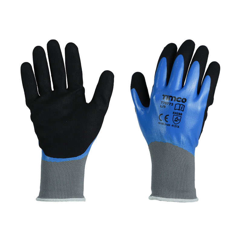 Timco Waterproof Grip Gloves - Nitrile Foam