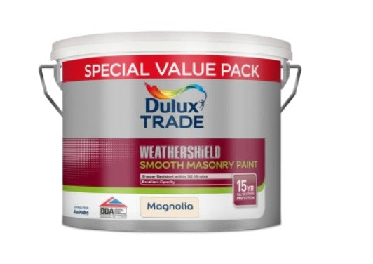 Dulux Trade W/Shield Smooth Masonry Paint Magnolia 7.5L