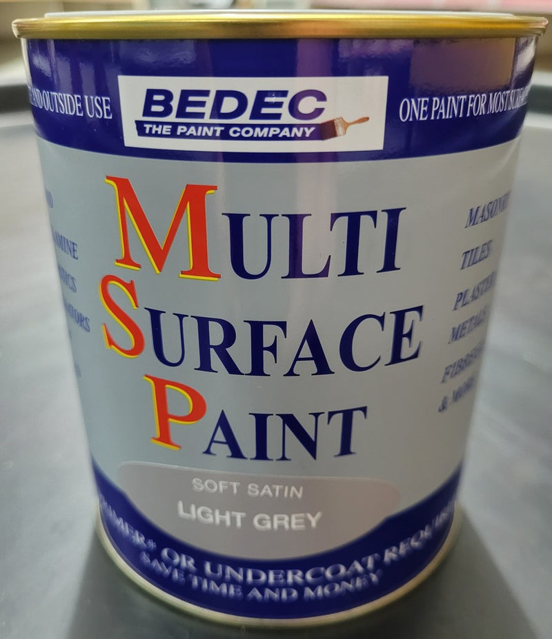 Bedec MSP Multi Surface Paint Satin Light Grey 750ml