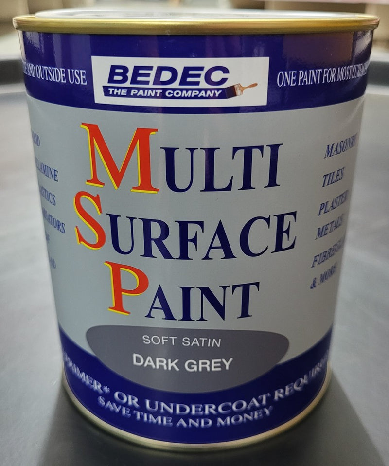 Bedec MSP Multi Surface Paint Satin Dark Grey 750ml