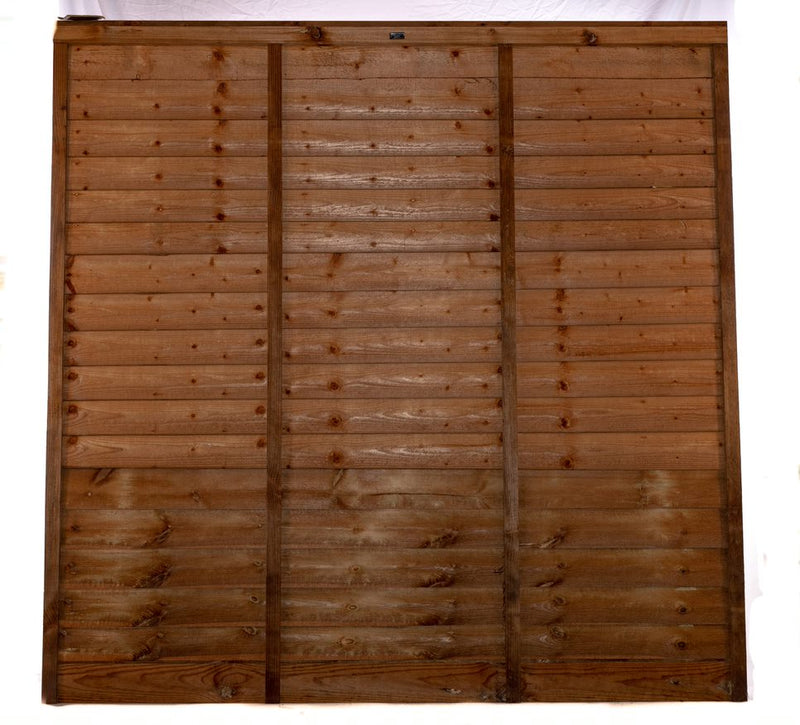Rustic Lap Fence Panel Brown Treated
