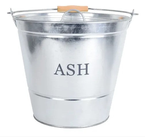 Galvanised Ash Bucket + Lid