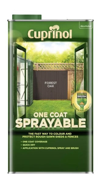 Cuprinol One Coat Sprayable Fence Treatment Forest Oak 5L