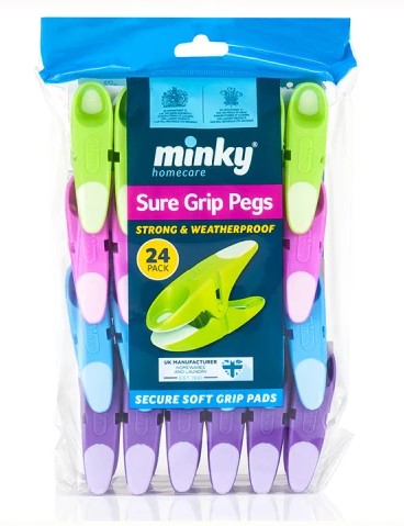 Minky Sure Grip Clothes Pegs x 24
