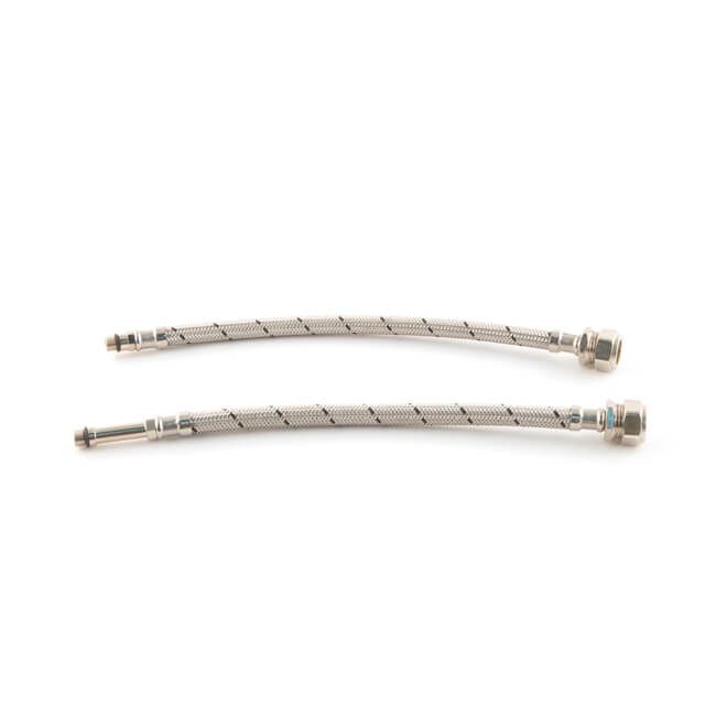 15mm x M10 Comp/Monobloc Flexible Tap Connector 300mm PAIR