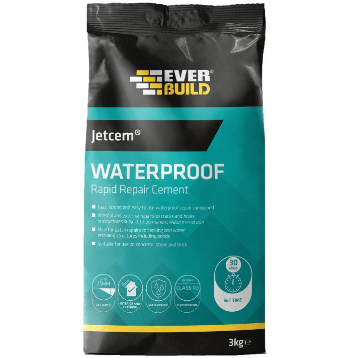 Everbuild Jetcem Waterproof Rapid Repair Cement 3kg