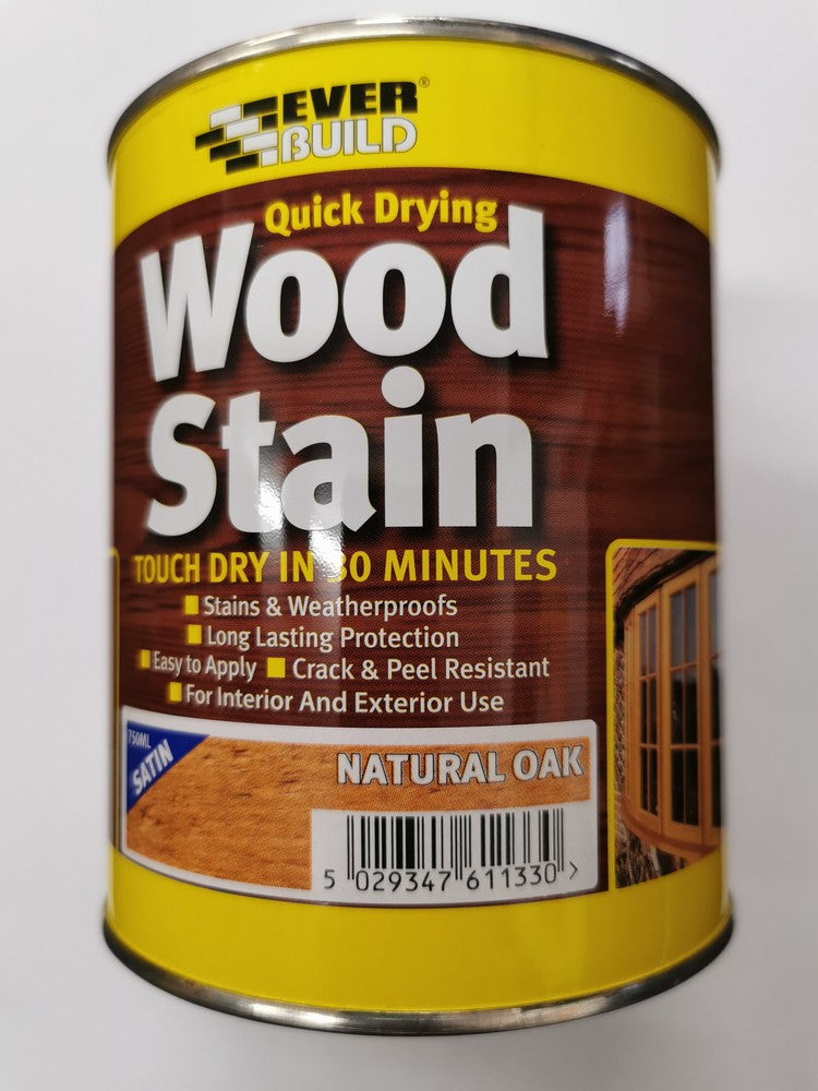 Everbuild Woodstain Satin Natural Oak 750ml
