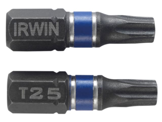 Irwin Impact Screwdriver Bits T25 25mm 2Pc