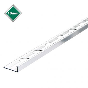 10mm L Shape Chrome Tile Trim 2.44M