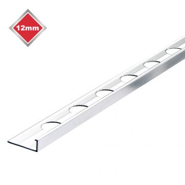 12mm L Shape Chrome Tile Trim 2.44M