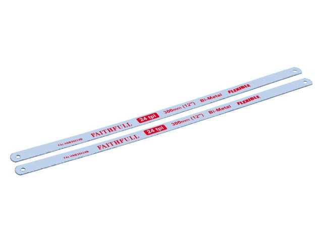 Faithfull Hacksaw Blades 300mm (12in) x 24 TPI Pack 2